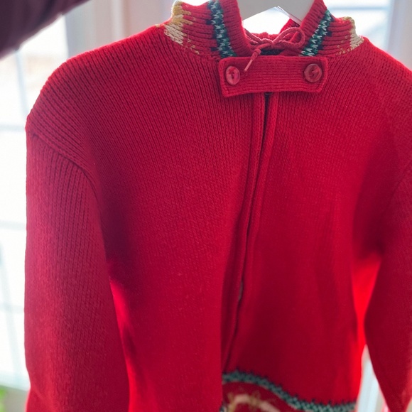 Rare Vintage Red Tundra 100% Wool Hooded Zip-up Sweater - Picture 3 of 9